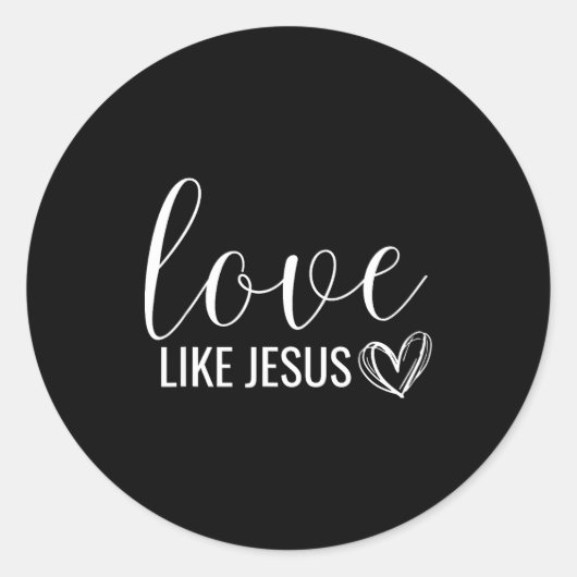 Valentines Christian Love Like Jesus  ラウンドシール (正面)