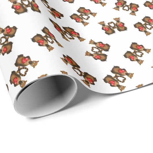 Valentine's Coati Pairs ラッピングペーパー (ロールコーナー)
