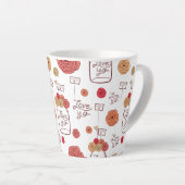 Valentine's Coffee Mug: Hearts and Love in Every S カフェラテマグ (右アングル)