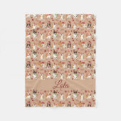 Valentines Corgi Love Pattern Cozy Fleece Blanket フリースブランケット (正面)