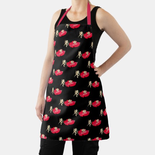 Valentine's Cupid w/Hearts All-Over Print Apron エプロン (インサイチュ)