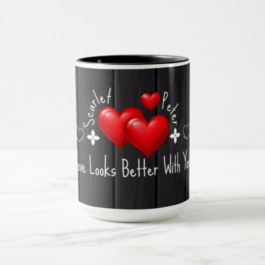Valentines Custom Name Mugs and Quotes coffee mugs マグカップ (中央)