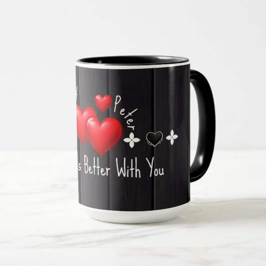 Valentines Custom Name Mugs and Quotes coffee mugs マグカップ (正面右)