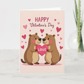 Valentines Cute Bear Couple Love Card カード (正面)