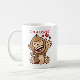Valentine's Cute Cartoon Monkey Mug コーヒーマグカップ