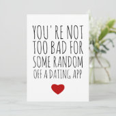 Valentines Dayおもしろい Random Guyデートすることアプリカード シーズンカード (スタンド正面)