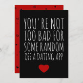 Valentines Dayおもしろい Random Guyデートすることアプリカード シーズンカード (正面/裏面)