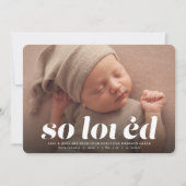 Valentine's Dayの写真ブルー誕生 案内状 (正面)