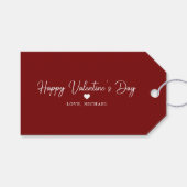 Valentines Dayエレガントシンプルハートスクリプト ギフトタグ (正面(横))
