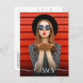 Valentine's DayキスとSelfie写真 ポストカード (正面/裏面)