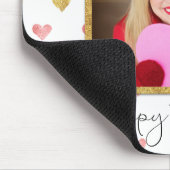 Valentines Dayグリッターハートスクリプトフォトマウスパッド マウスパッド (コーナー)