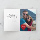 Valentines Dayタイポグラフィパーソナライズされた写真 シーズンカード (内部)