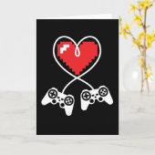 Valentines Dayビデおもしろいオ・ゲーマー・ゲーマー女性 カード (黄色い花)