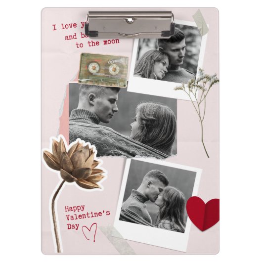 Valentines Dayモダン Couleのパーソナライズされた写真 クリップボード (正面)