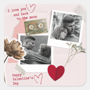 Valentines Dayモダン Couleのパーソナライズされた写真 スクエアシール