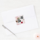 Valentines Dayモダン Couleのパーソナライズされた写真 スクエアシール (封筒)