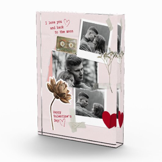 Valentines Dayモダン Couleのパーソナライズされた写真 フォトブロック (右)