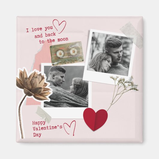 Valentines Dayモダン Couleのパーソナライズされた写真 マグネット (正面)