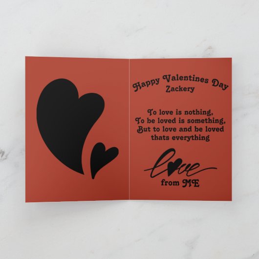 Valentines Day完全にカスタマイズ可能で可愛いハート カード (内部)