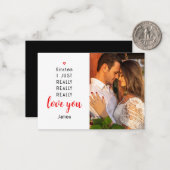 Valentines Day おもしろい Love You写真名 ノートカード (正面/裏面インサイチュ)