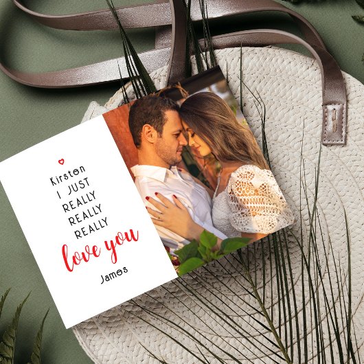 Valentines Day おもしろい Love You写真名 ノートカード