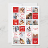 Valentines Day 14 Photo Collage Custom Boyfriend シーズンカード (正面)