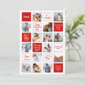 Valentines Day 14 Photo Collage Custom Boyfriend シーズンカード (スタンド正面)