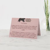 Valentine's Day 2012 Wildlife Research Institute シーズンカード (裏面)