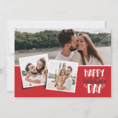 Valentine's day 3 pictures collage red  シーズンカード (正面)
