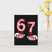 Valentines Day 67 Meme Six Seven 6 7 Valentine Hea カード (黄色い花)