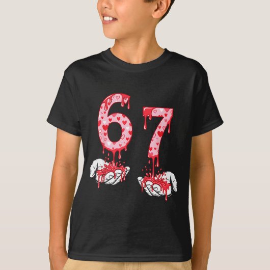 Valentines Day 67 Meme Six Seven 6 7 Valentine Hea Tシャツ (正面)
