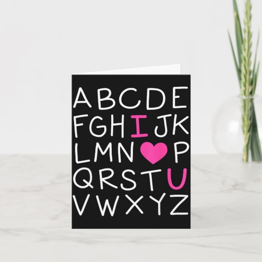 Valentines Day Abc I Love You Alphabet Teacher Gir カード (正面)