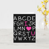 Valentines Day Abc I Love You Alphabet Teacher Gir カード (黄色い花)