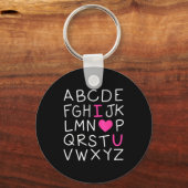 Valentines Day Abc I Love You Alphabet Teacher Gir キーホルダー (正面)