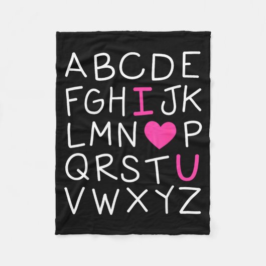 Valentines Day Abc I Love You Alphabet Teacher Gir フリースブランケット (正面)
