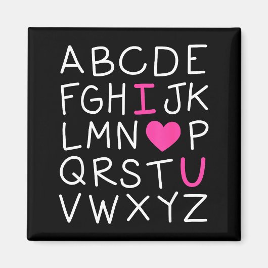 Valentines Day Abc I Love You Alphabet Teacher Gir マグネット (正面)