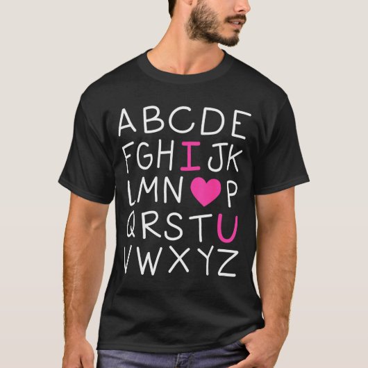 Valentines Day Abc I Love You Alphabet Teacher Gir Tシャツ (正面)