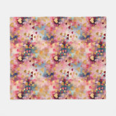 Valentine's Day Abstract Gold Color Hearts フリースブランケット (正面(横))