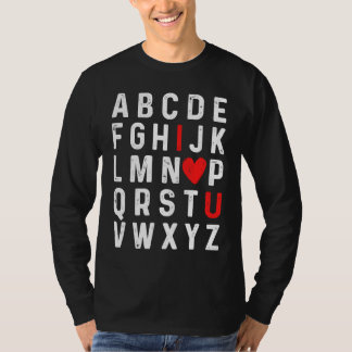 Valentines Day Alphabet ABC I Love You Red Heart Tシャツ
