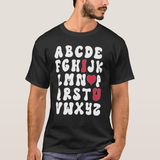 Valentines Day Alphabet Abc Love You Teacher Kids Tシャツ (正面)