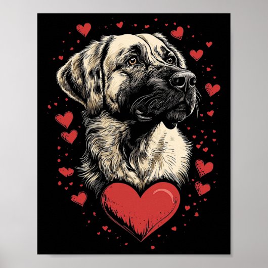 Valentine's Day Anatolian Shepherd Dog  ポスター (正面)