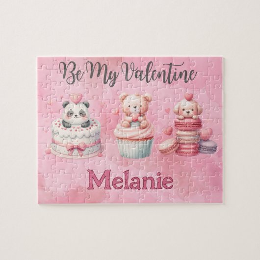 Valentine's Day Animal Kid Puzzle  ジグソーパズル (横)