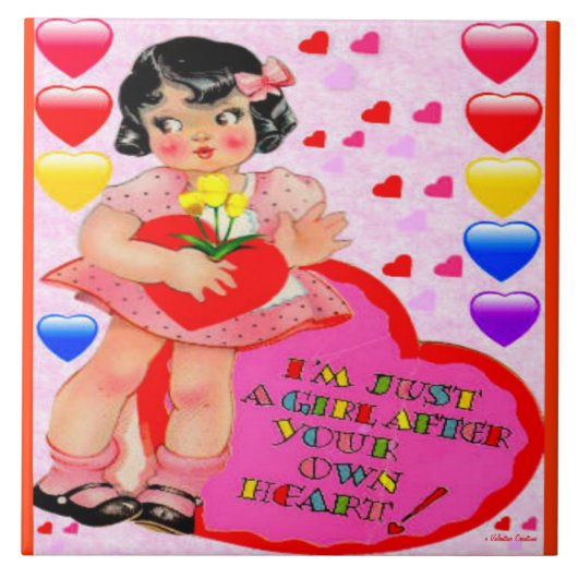 VALENTINES DAY ART TILE LARGE – 特別な贈り物 タイル (正面)