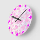 Valentine's Day Background ラウンド壁時計 (傾斜)