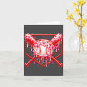 Valentines Day Baseball Boys Ice Cream Drip Heart  カード (黄色い花)