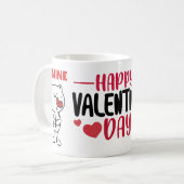 Valentine's Day Bear Love Heart コーヒーマグカップ (正面左)