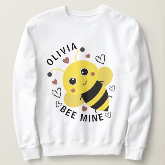 Valentine's Day Bee Mine Bumblebee Sweatshirt スウェットシャツ (デザイン正面)