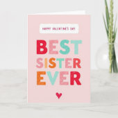 Valentines Day Best Sister Ever Card カード (正面)