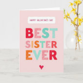 Valentines Day Best Sister Ever Card カード (黄色い花)