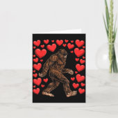 Valentines Day Bigfoot Red Hearts Funny Sasquatch  カード (正面)